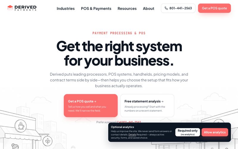 Derived Payments website built by MorePie