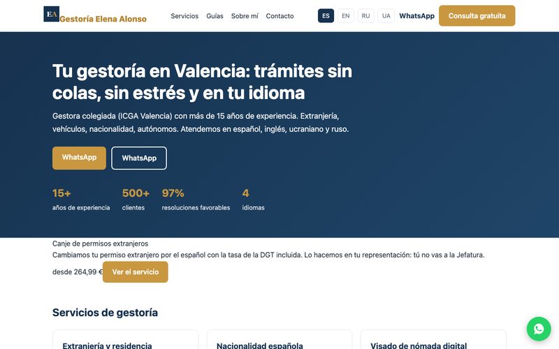 Gestoría Elena Alonso website built by MorePie