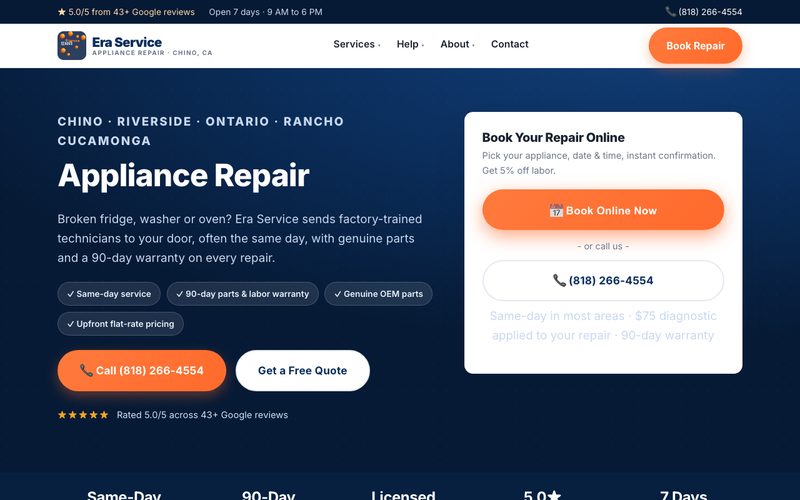 ERA Service LA website built by MorePie