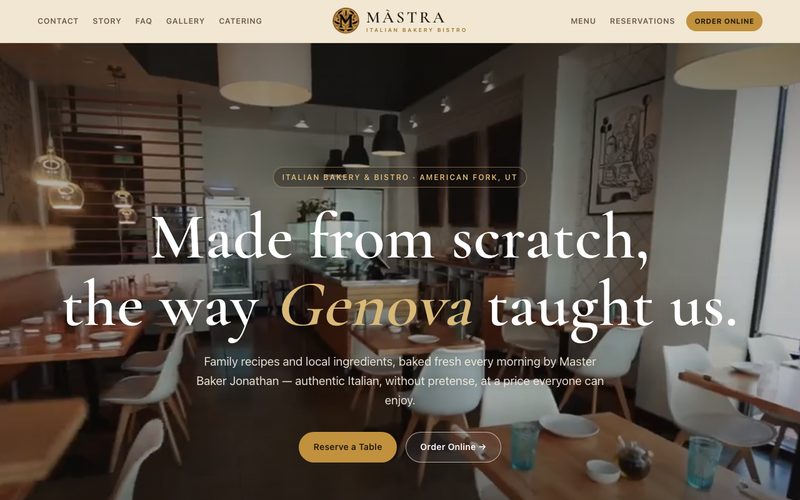 Màstra website built by MorePie