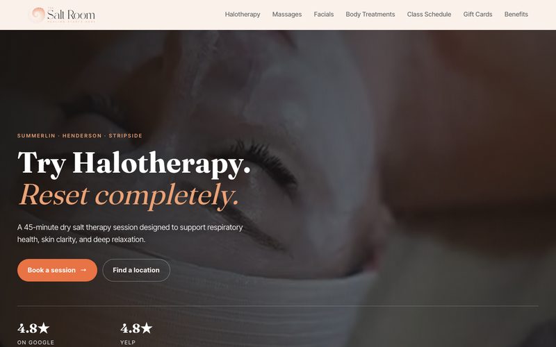 The Salt Room LV website built by MorePie